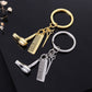 Chic Stylist's Delight Key Chain: Unique Hair Dryer Scissor Comb Pendant Key Ring for Fashion-Forward Individuals