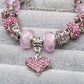 Enchanting Elegance: Radiant Crystal Bracelet in Pink Love with Copper Silver Plating