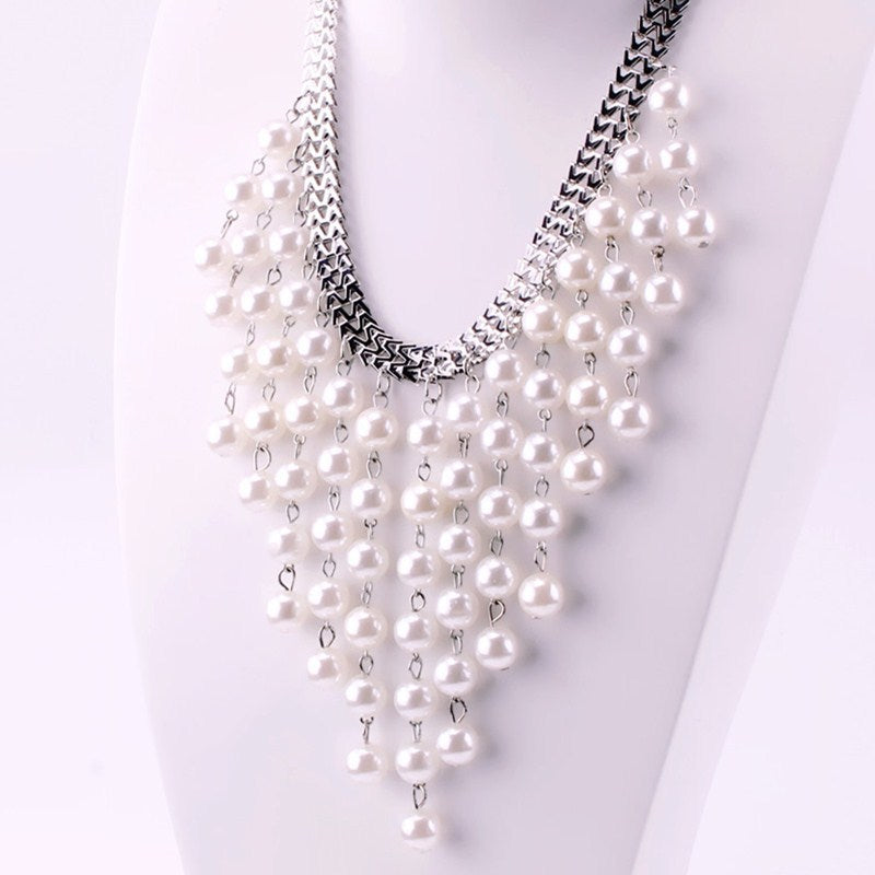 Stylish High Quality Imitation Pearl Neck Pendant Elegant Bead Necklace for Women Perfect Jewelry Gift