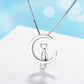 Silver Necklace For Women Moon Kitten Cat Necklaces &amp; Pendants Link Chain Kolye S-n187