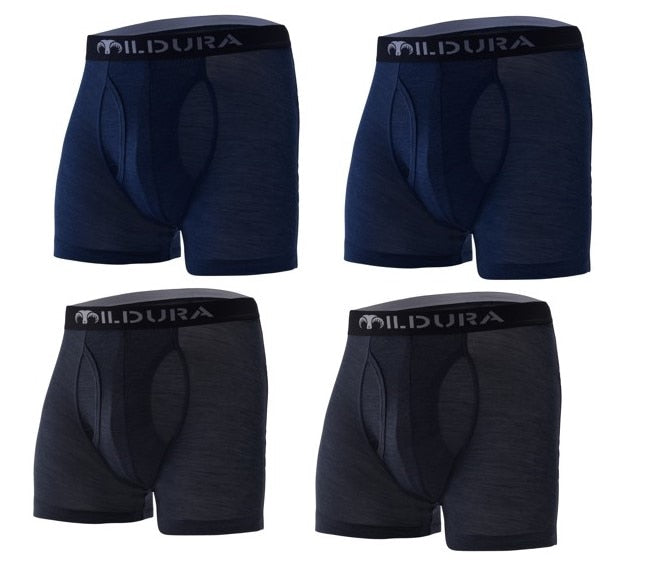 Premium Men's Merino Wool Boxer Briefs: Ultra-Soft Moisture-Wicking Base Layer Underwear