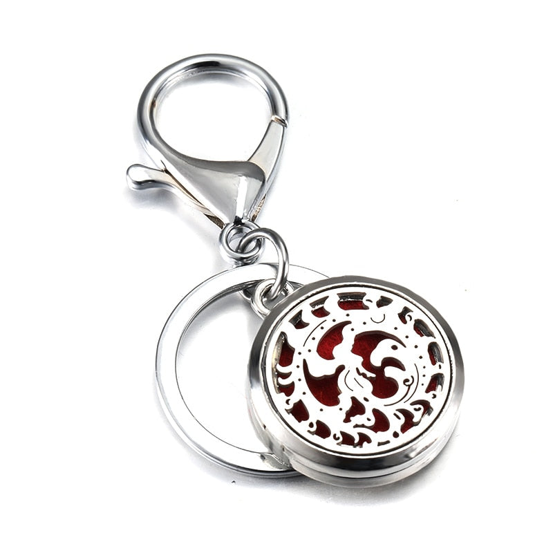 Perfume Keychain Stainless Steel Essential Oil Perfume Aromatherapy Key Chain