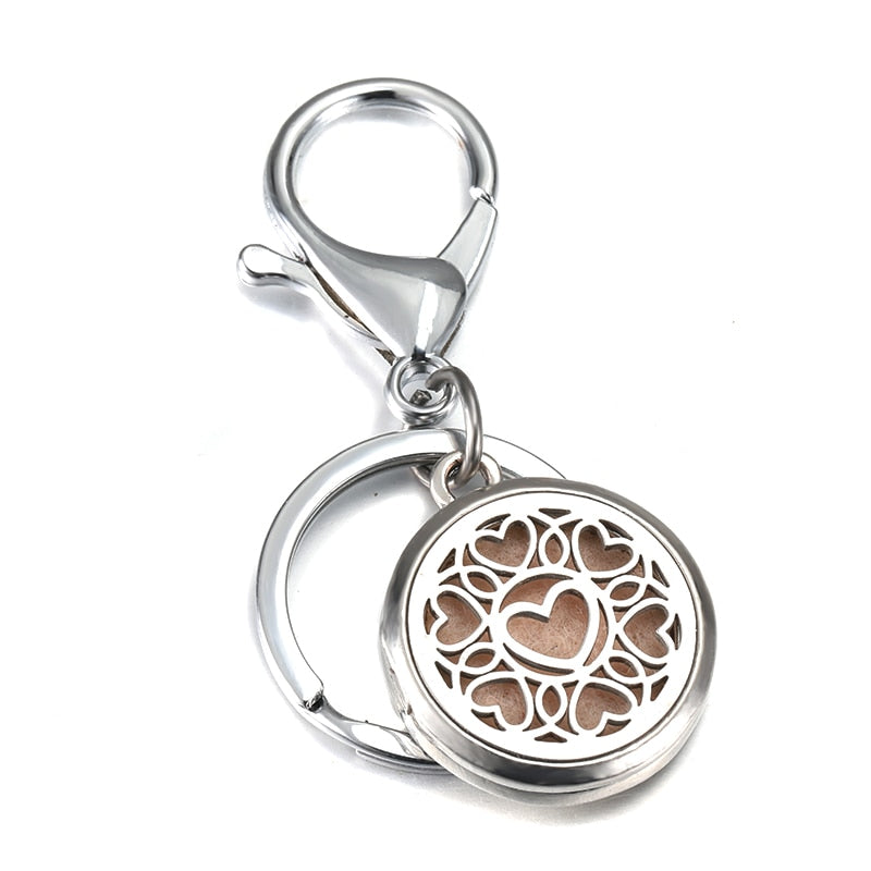 Perfume Keychain Stainless Steel Essential Oil Perfume Aromatherapy Key Chain