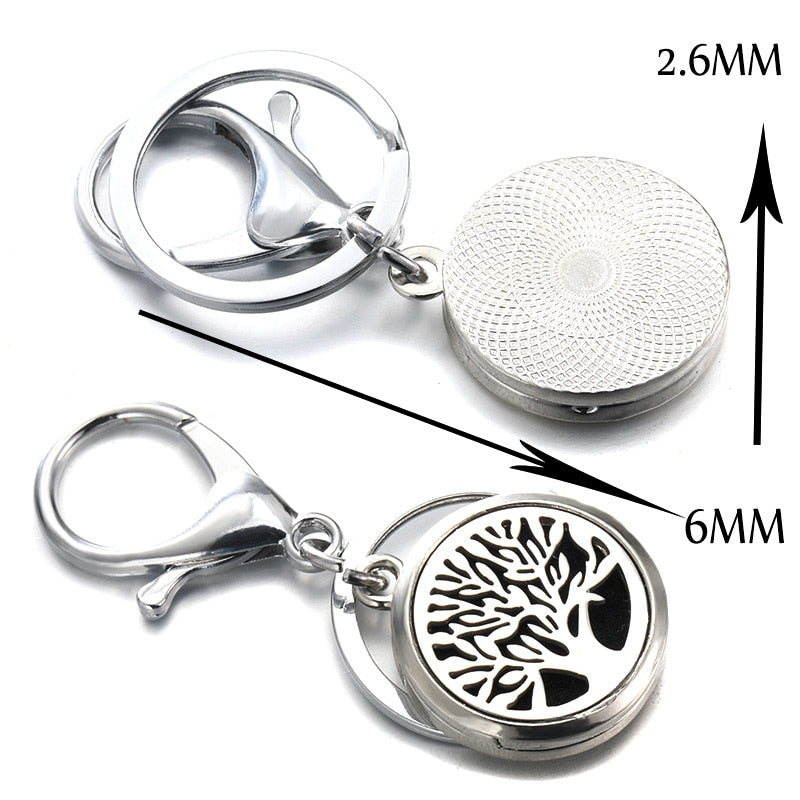 Perfume Keychain Stainless Steel Essential Oil Perfume Aromatherapy Key Chain