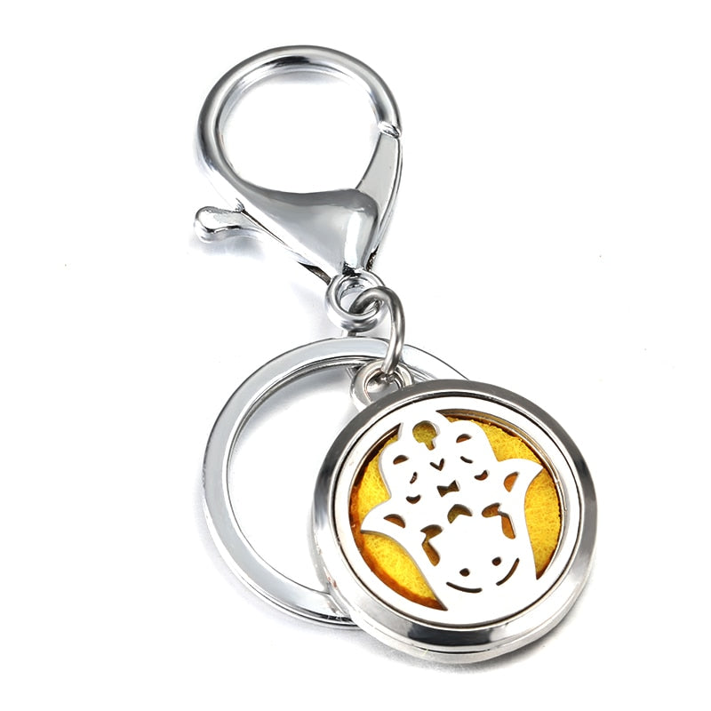 Perfume Keychain Stainless Steel Essential Oil Perfume Aromatherapy Key Chain