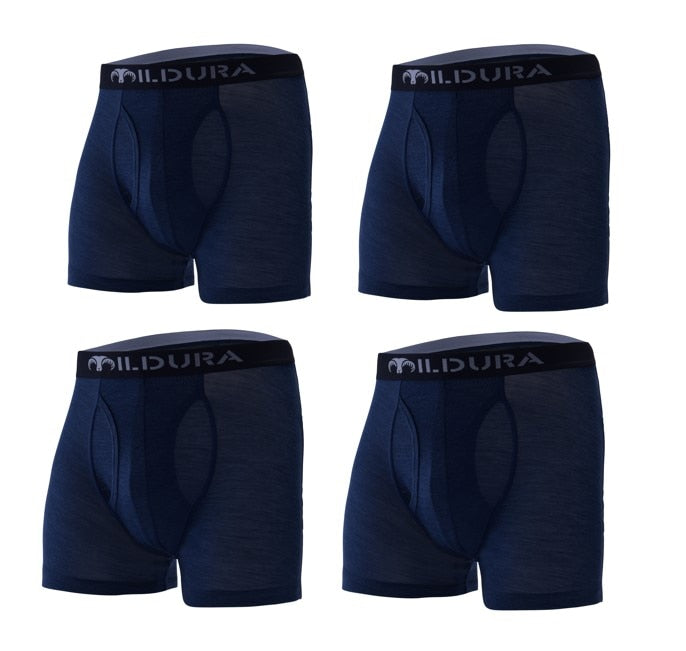 Premium Men's Merino Wool Boxer Briefs: Ultra-Soft Moisture-Wicking Base Layer Underwear