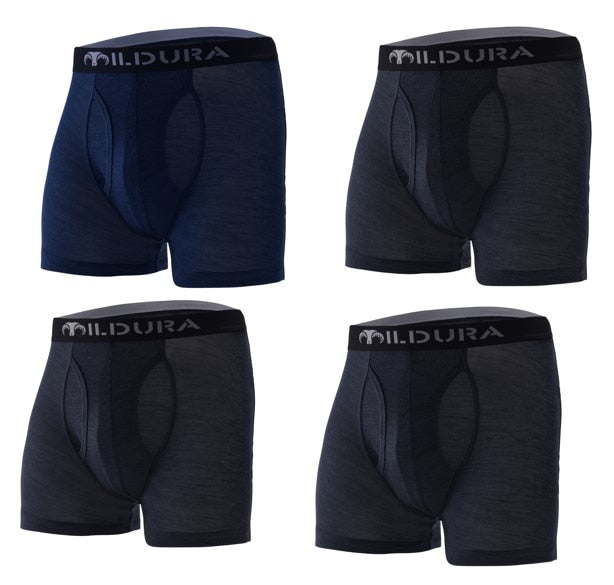 Premium Men's Merino Wool Boxer Briefs: Ultra-Soft Moisture-Wicking Base Layer Underwear