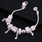 Elegant Heart Charms Bracelet: Exquisite Crystal Beads Bracelet & Bangles, Perfect for Women's Fashion Jewelry Collection