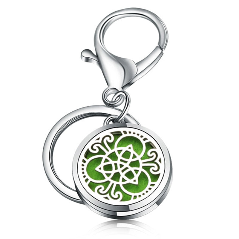 Perfume Keychain Stainless Steel Essential Oil Perfume Aromatherapy Key Chain