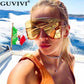 Oversized Sunglasses Women 2021 One Piece Goggle Sunglasses Men Luxury Brand Designer Gradient Mask Sunglasses Eyewear Fashion