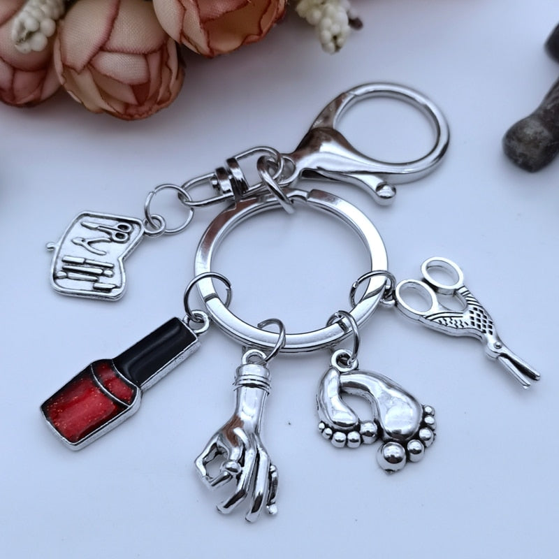 Nail Art Keychain with Nail Polish Nail Clippers Thoughtful Gift