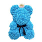 40cm Rose Teddy Bear Flower - Eternal Handmade Rose Bear