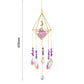 Metal Crystal Wind Chimes - Natural Stone Hexagon Prisms for Radiant Sun Catchers