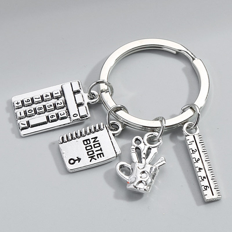 Student Key Chains Calculator, Note Book, Ruler, Pen Holder Key Ring