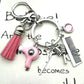 Hairstyle Gift Keychain with Mini Hairdressing Scissors, Hair Dryer, and Comb