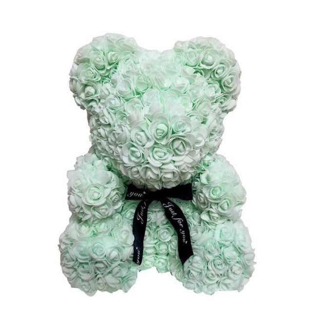 40cm Rose Teddy Bear Flower - Eternal Handmade Rose Bear