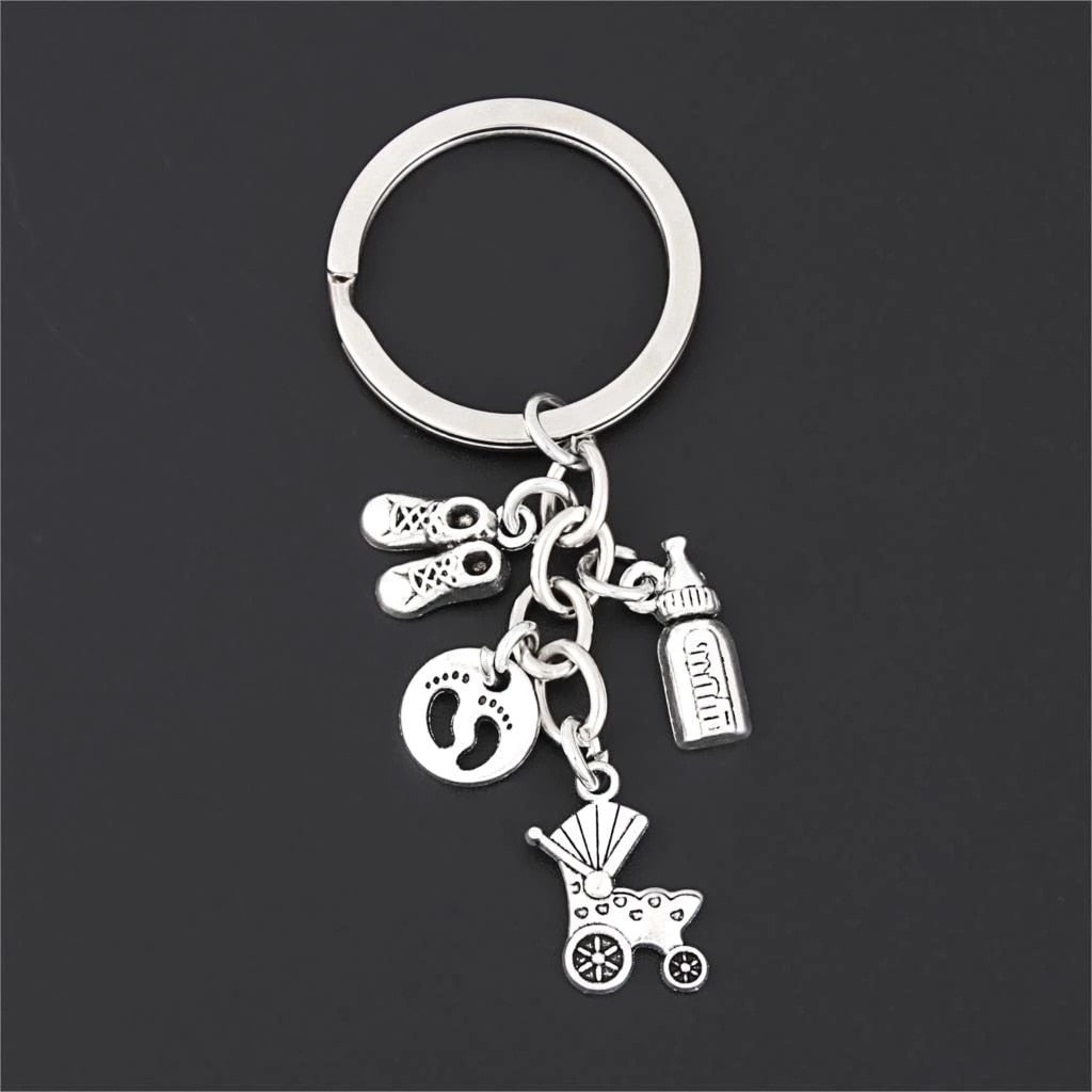 Cute Baby Stroller Keychain Baby Bottle, Shoes, Mother's Cradle Theme, Mother's Day Souvenir Jewelry