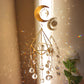 Metal Crystal Wind Chimes - Natural Stone Hexagon Prisms for Radiant Sun Catchers