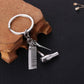 Chic Stylist's Delight Key Chain: Unique Hair Dryer Scissor Comb Pendant Key Ring for Fashion-Forward Individuals