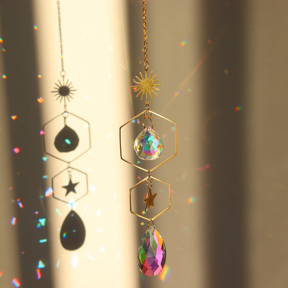 Love Heart Crystal Pendant Wind Chime - Radiate Love and Harmony with Sun Catchers and Rainbow ChaserChime