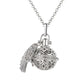 Exquisite Zircon Necklace with Angel Wings Aromatherapy Cage Pendant - Full Surround, High Quality, 16MM Music Ball, Perfume Lockets Jewelry for Women