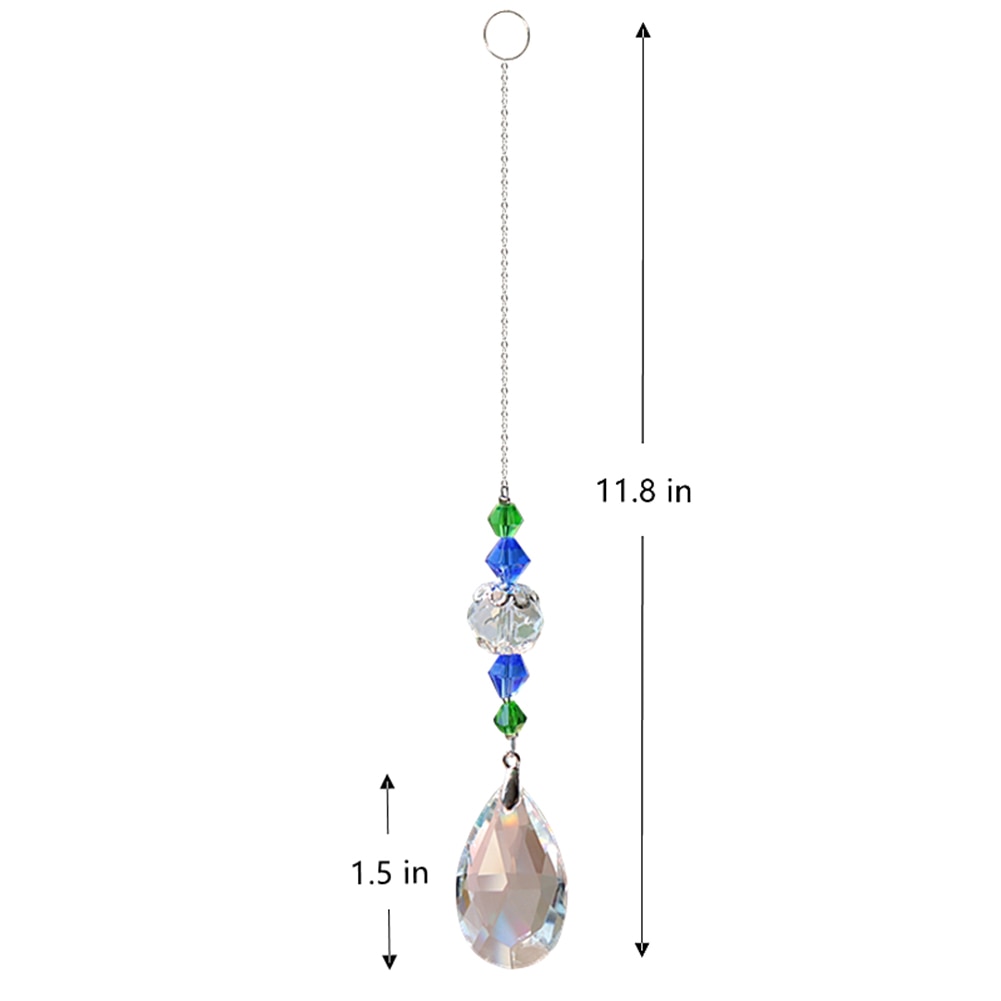 Hanging Crystal Windchimes - Handmade Life Tree Pendant Craft Chain for Window, Car, and Garden Decor