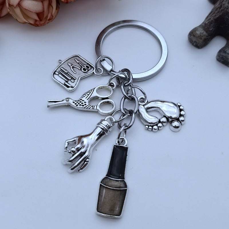 Nail Art Keychain with Nail Polish Nail Clippers Thoughtful Gift