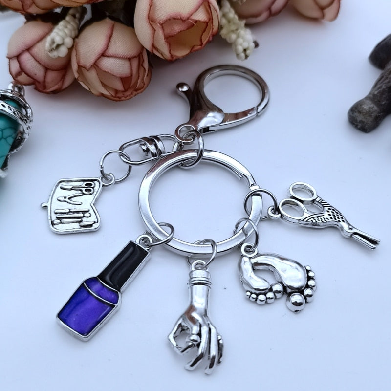 Nail Art Keychain with Nail Polish Nail Clippers Thoughtful Gift