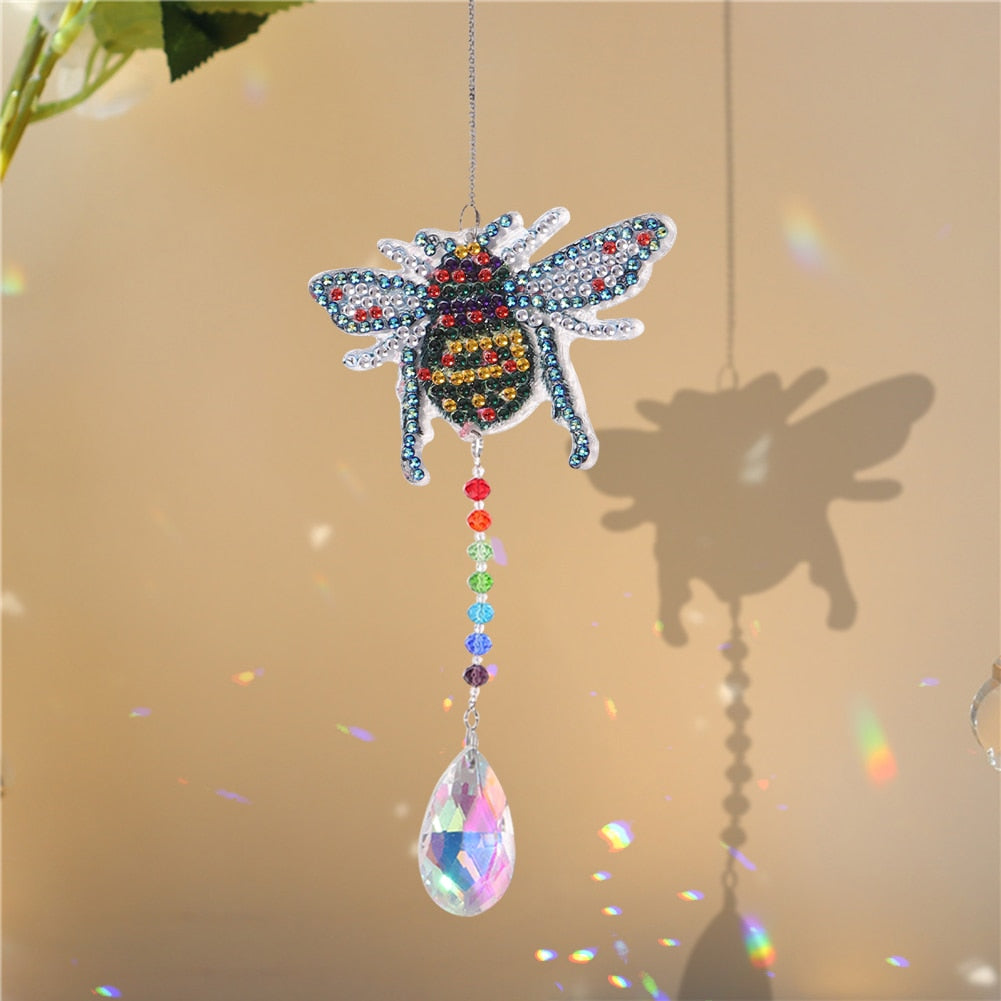 DIY Crystal Diamond Painting Wind Chime - Create Your Own Rainbow Light Chaser Sun Catcher Pendant