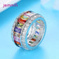 Boutique AAA Cubic Zirconia 925 Sterling Silver Rings For Women Bohemian Colorful Rainbow Ring Party Jewelry New 2021 Airrivals