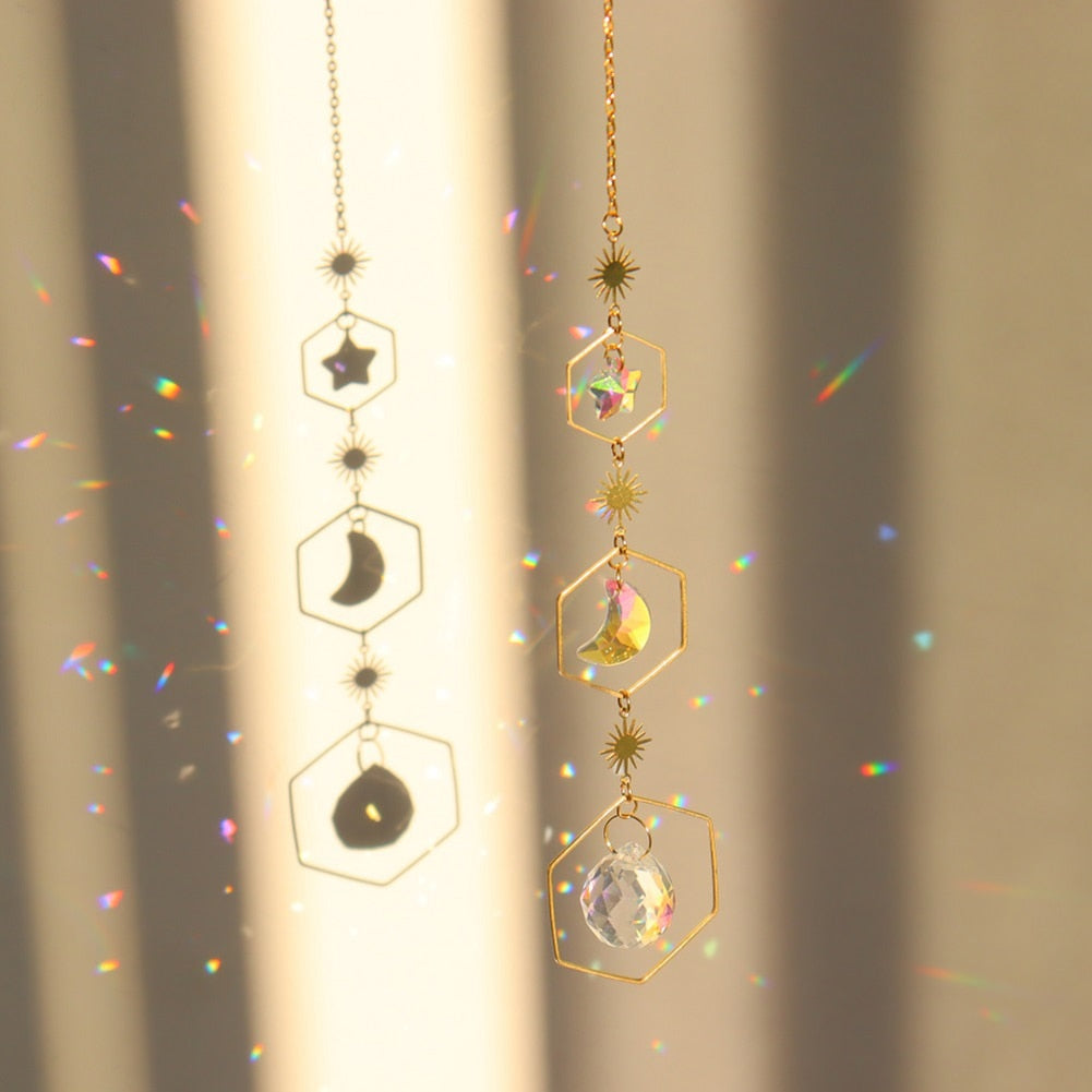 Love Heart Crystal Pendant Wind Chime - Radiate Love and Harmony with Sun Catchers and Rainbow ChaserChime