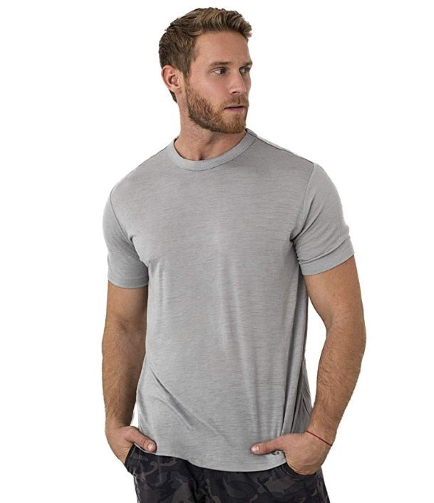 Ultra-Soft Merino Wool T-Shirt for Men: 100% Merino Wool Base Layer Shirt, 180G Breathable, Wicking, Anti-Odor, Fast Dry - USA Sizing