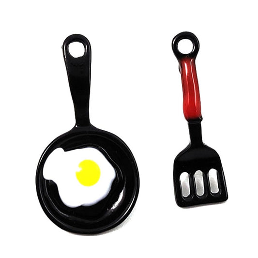 Asymmetric Women's Earrings Jewelry Pendant Earrings Enamel Spatula Fried Eggs