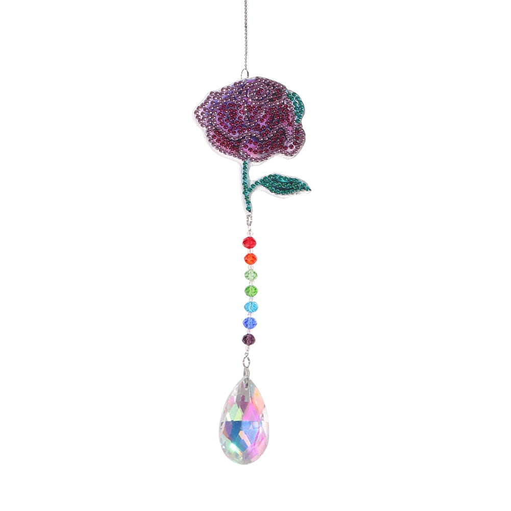 DIY Crystal Diamond Painting Wind Chime - Create Your Own Rainbow Light Chaser Sun Catcher Pendant