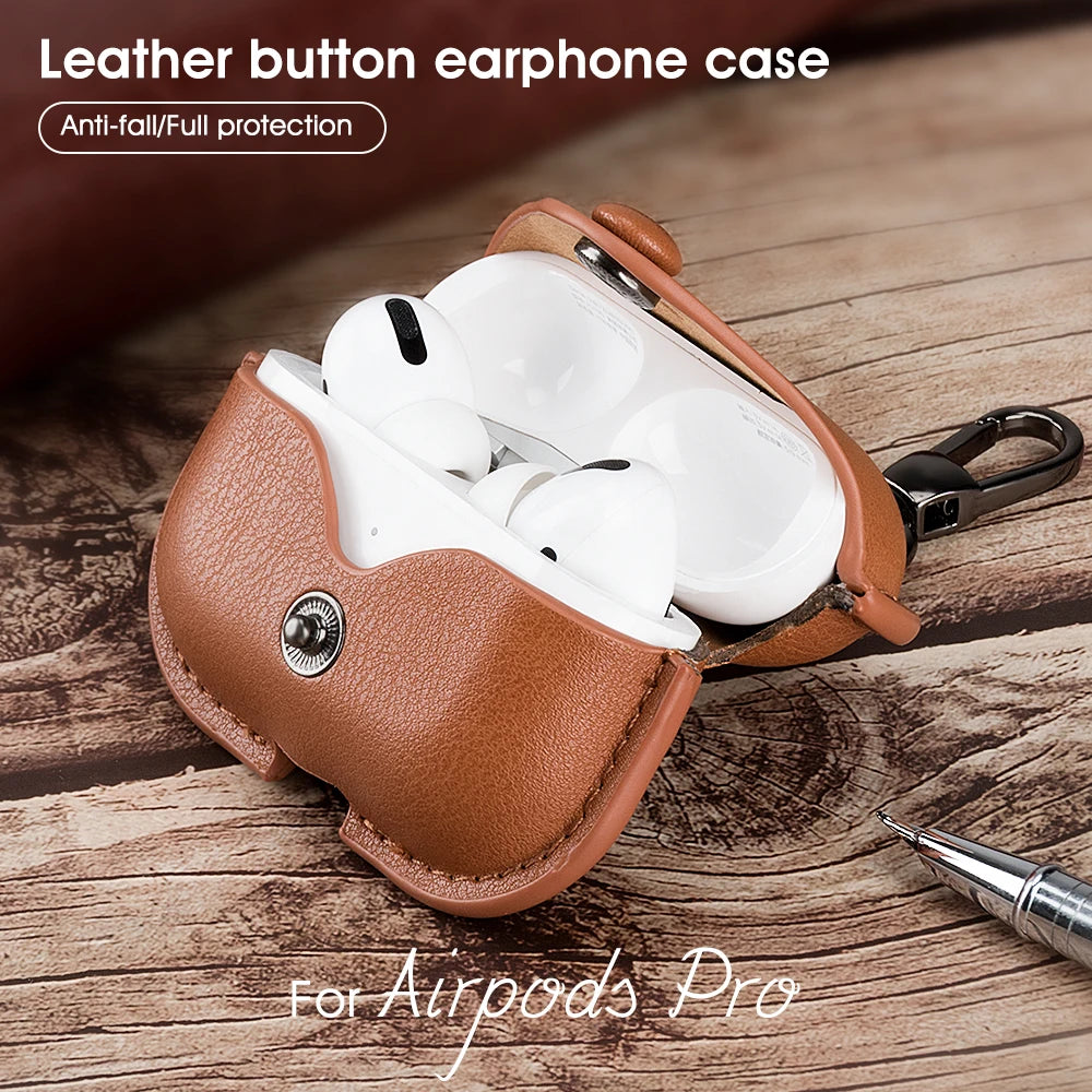 Genuine Leather Case with USB C for Air Pods Pro 2 - Stylish Protection for Apple Air pods Pro 1, 2, and 3.