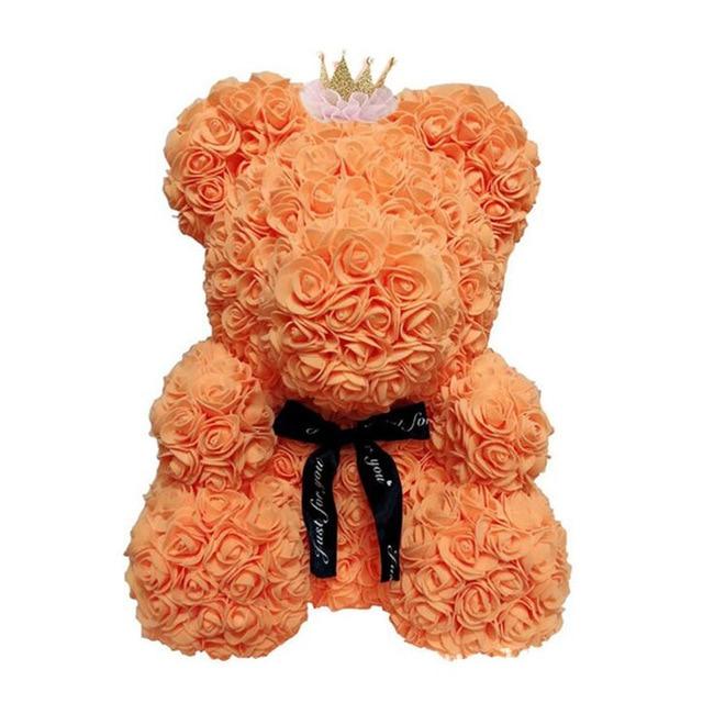 40cm Rose Teddy Bear Flower - Eternal Handmade Rose Bear