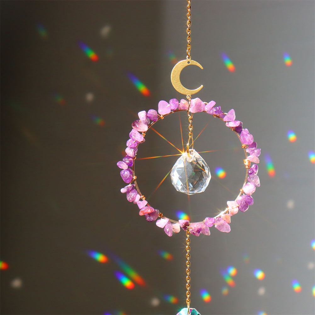 Rainbow Crystal Angel Chakra Sun Catcher - Embrace Harmony and Spiritual Serenity