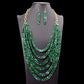 Artisanal Multi-Layered Acrylic Necklace and Earrings Set, Exquisite Ethnic Charm with African Inspired Design