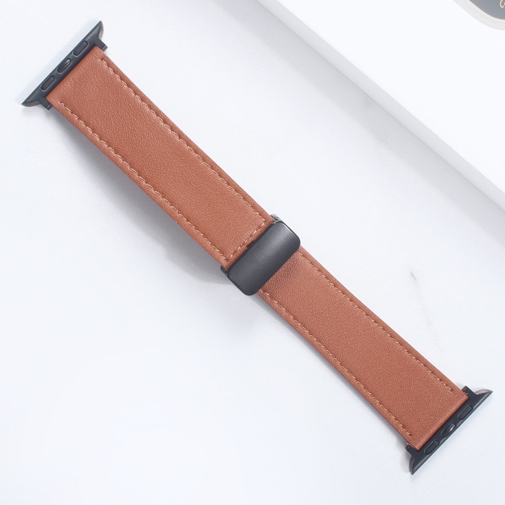 Apple Watch Band Leather Magnetic 38-49mm Buckle Bracelet