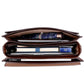 Stylish PU Leather Laptop Business Bag with Password Lock Professional Men's Diagonal Briefcase