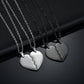 Personalized Stainless Steel Spliced Couple Necklace Set DIY Heart Pendant Engrave Name Date Jewelry For Lover Women Gift