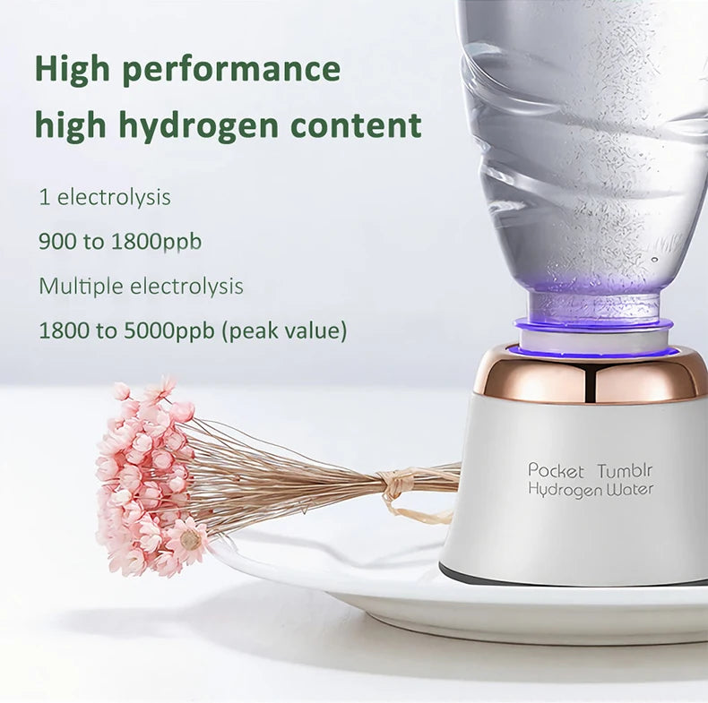 Portable Rechargeable Hydrogen Rich Water Generator With DuPont N117 SPE/PEM Technology