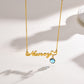 Personalized Name Birthstone Heart Pendant Necklace: Customized Women's Nameplate Necklace