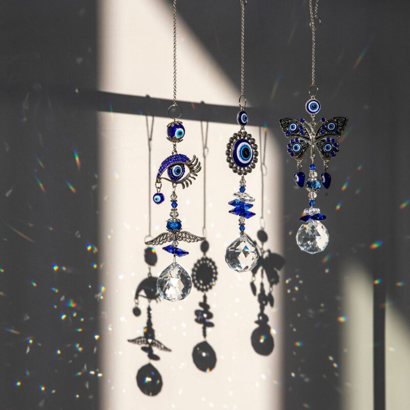 Devil's Eye Crystal Sun Catcher - A Captivating Blend of Light, Shadow, and Rainbow Colors