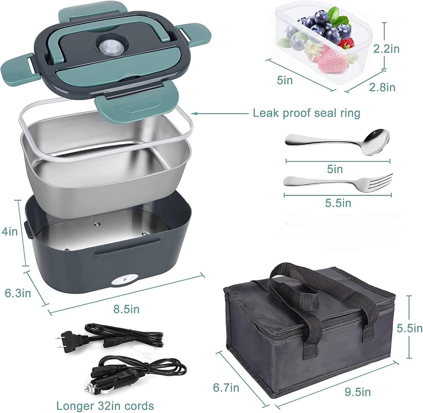 Portable Electric Lunch Box Easy Food Warmer In Car Or Office Use