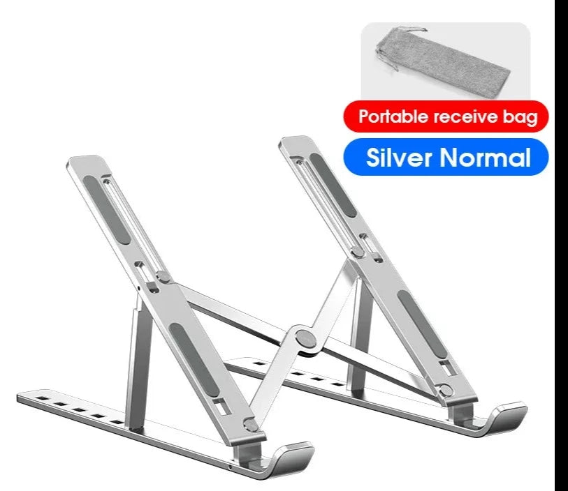 Strong Alloy Laptop Stand Adjustable Foldable & Portable Notebook Computer Holder for Lifting, Cooling, and Non-slip Functionality