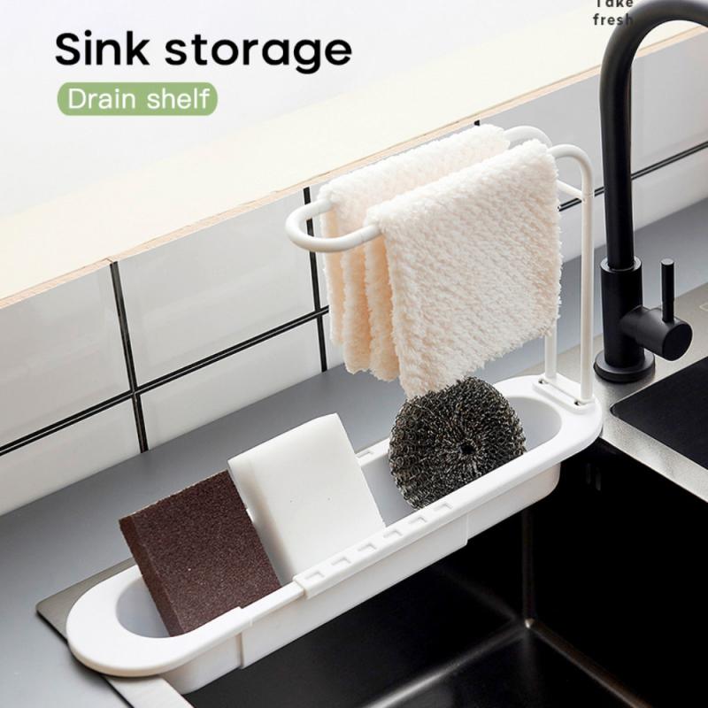 Revolutionary Kitchen Sink , Soap, Sponge and Towel Rack Organiser