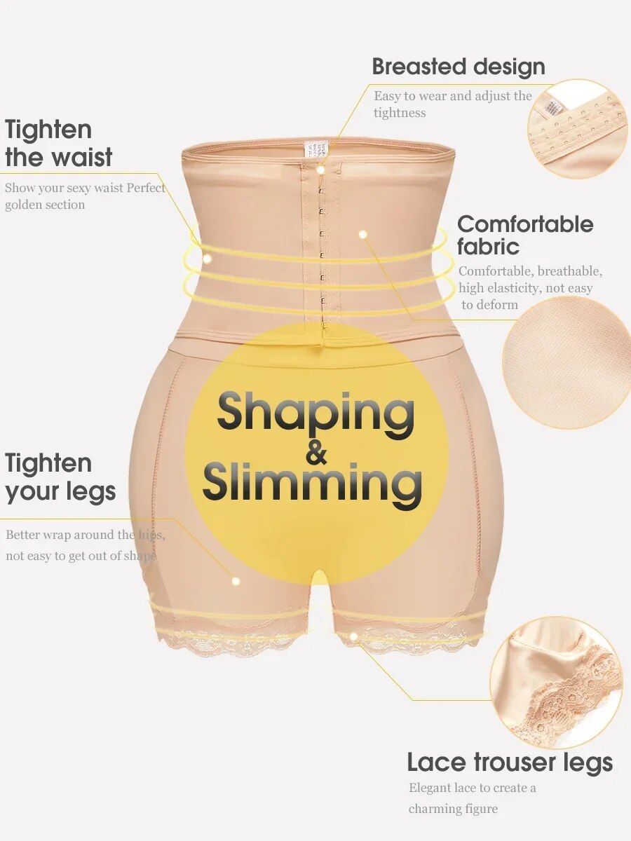 Body Shaper Shapewear Underwear 4 Pads Shapers Butt and Hip Pad Enhancer with Firm Control