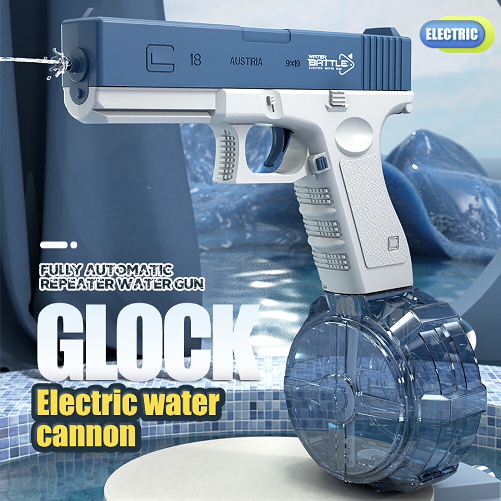 Electric Water Storage Gun Pistol Shooting Toy - Portable Summer Beach Outdoor Fun