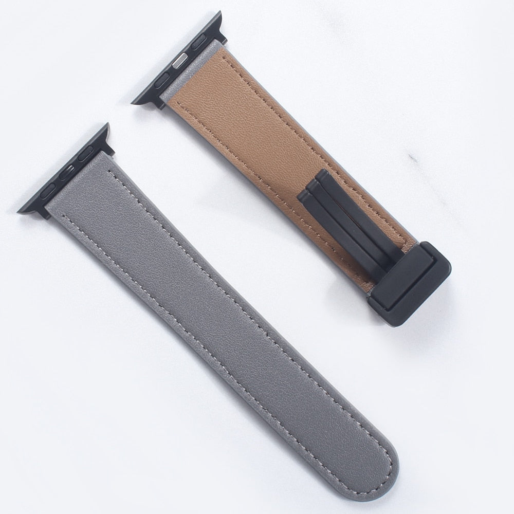 Apple Watch Band Leather Magnetic 38-49mm Buckle Bracelet